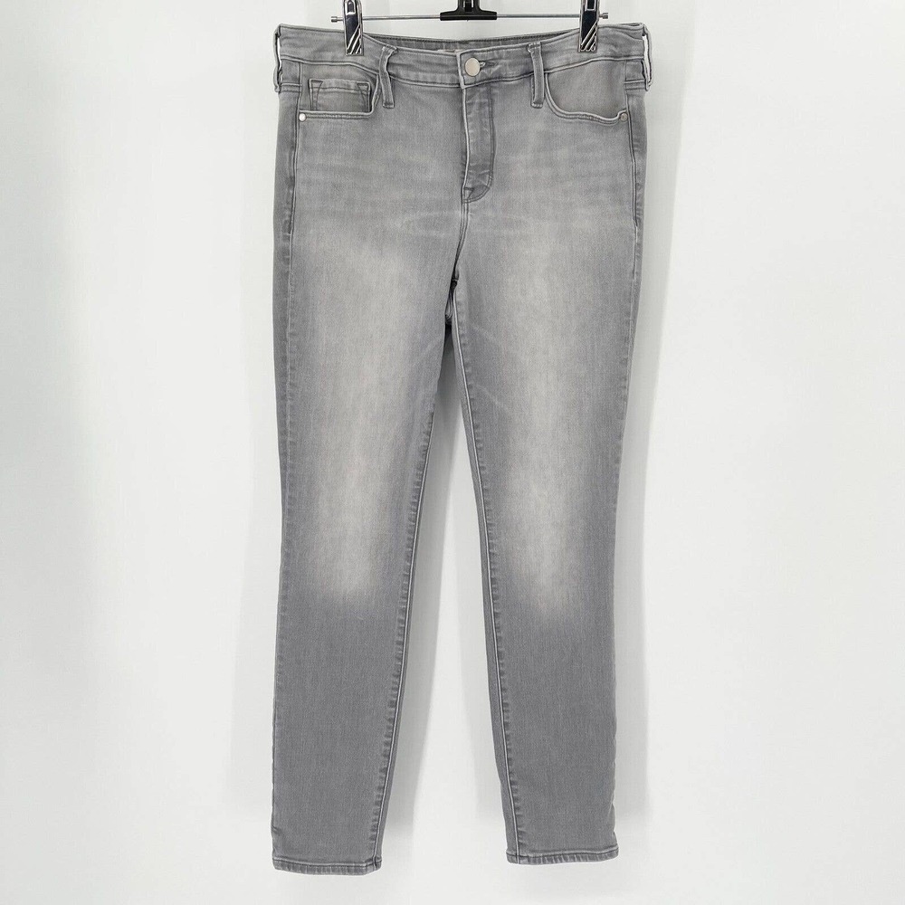 Athleta Sculptek Denim Skinny Jeans Sz 10 Gray Wash Mid Rise Stretch Pockets